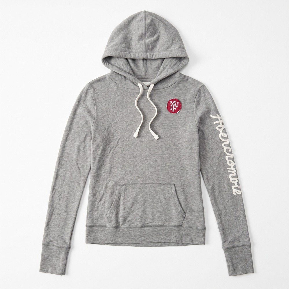 Abercrombie & Fitch L Gray Womens Hoodie Sweatshirt Athleisure Casual Cozy